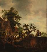 Isaac van Ostade, Travellers Halting at an Inn